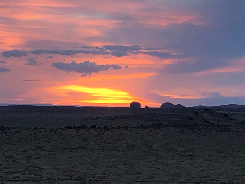 Sunset view from Lone Mesa campsite