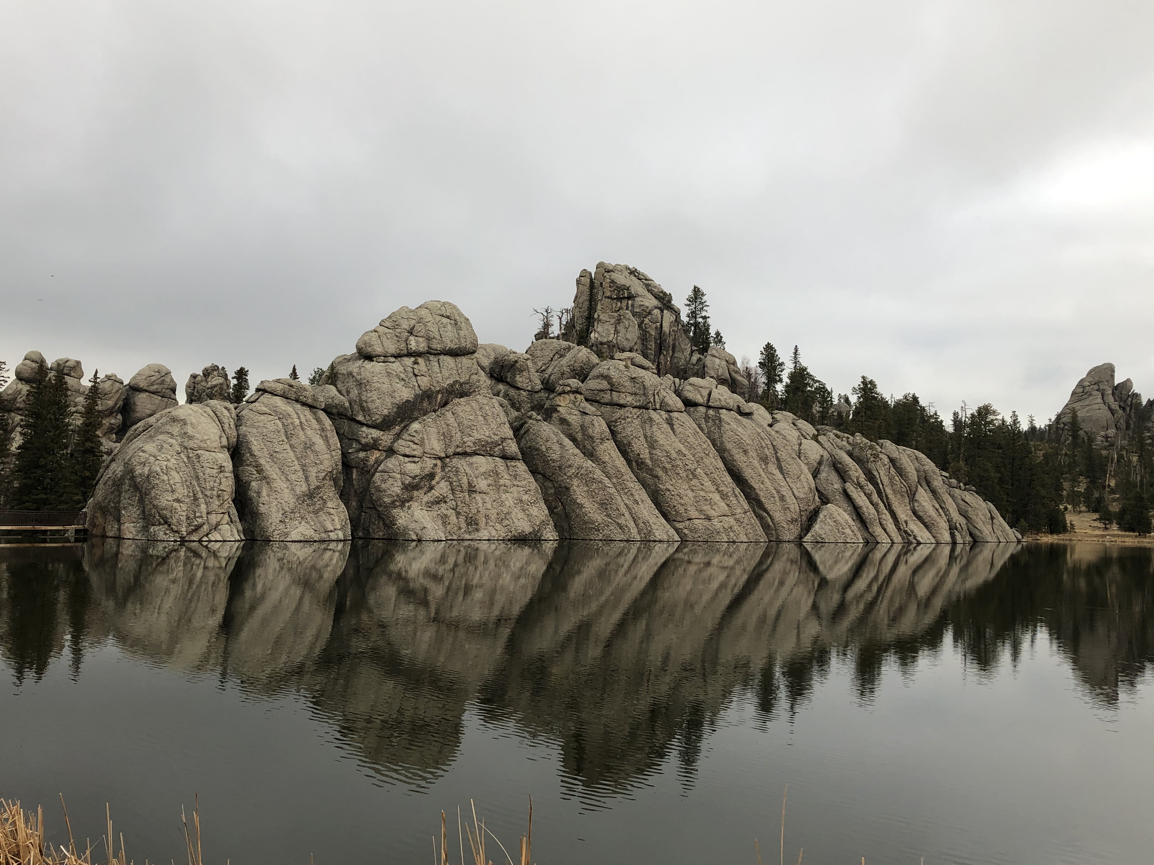 Giant gray rock in Sylvan Lake